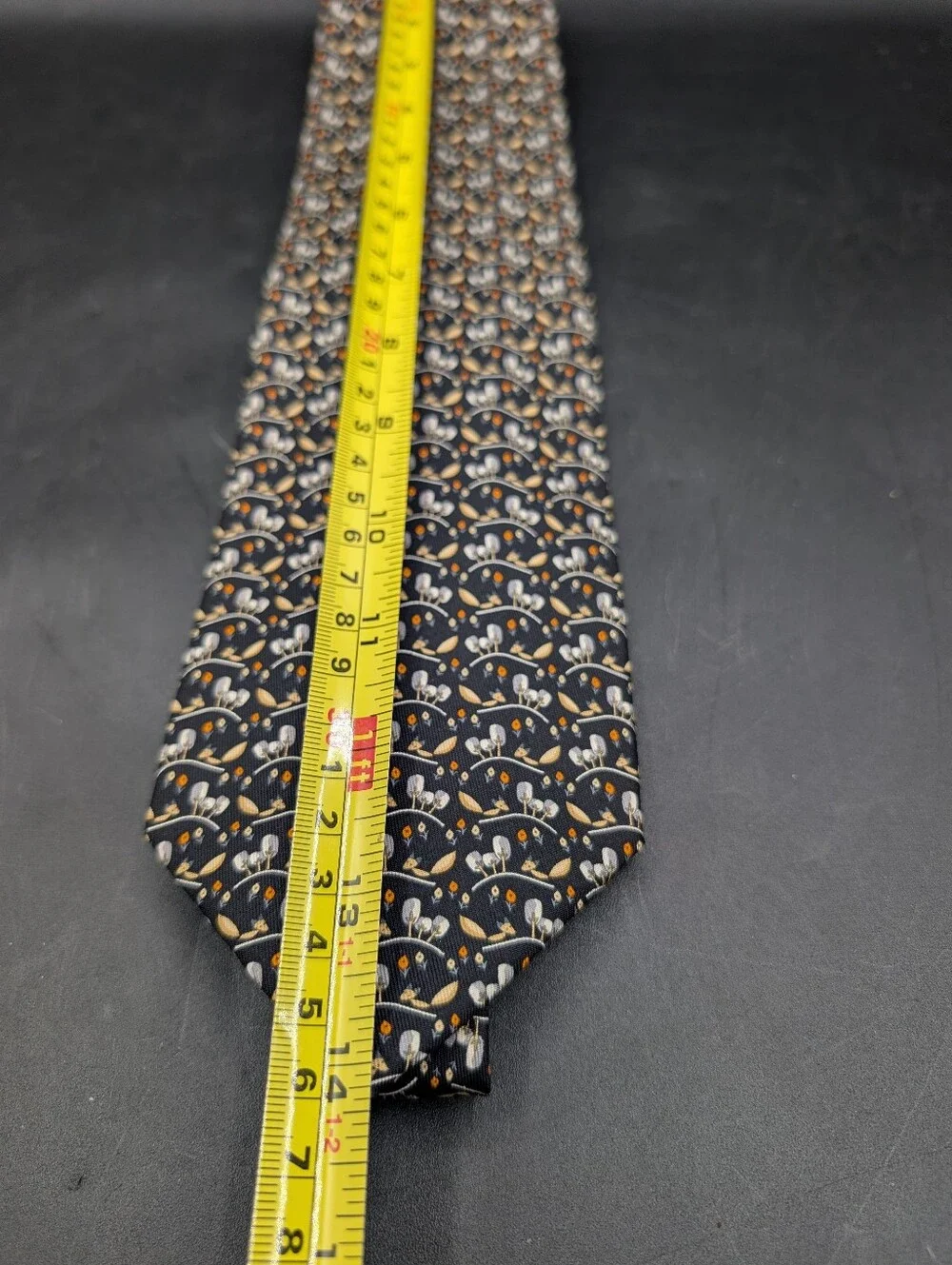Salvatore Ferragamo Tiny Fox Print 100% Silk Neck Tie, Excellent